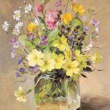April Flowers - Blank Card by Anne Cotterill