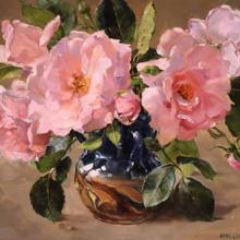 New Dawn Roses - Birthday Card by Anne Cotterill