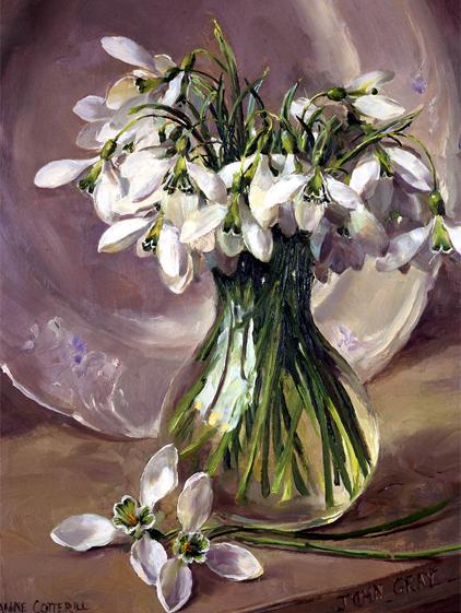 John Gray Snowdrops - Christmas Card by Anne Cotterill