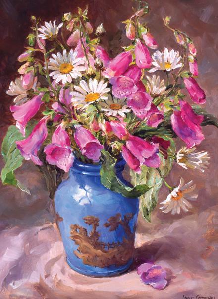Foxgloves and Daisies - Birthday Card by Anne Cotterill