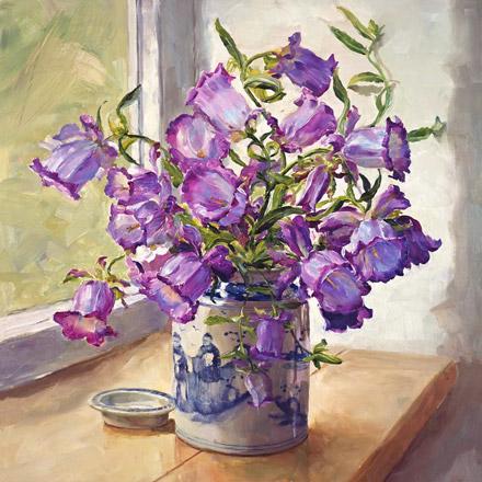 Canterbury Bells - blank greetings card by Anne Cotterill