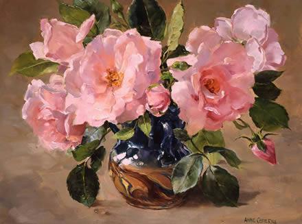New Dawn Roses - Birthday Card by Anne Cotterill