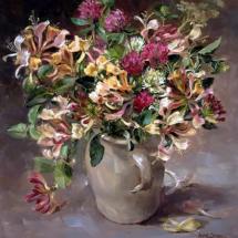 Clover and Honeysuckle greetings card by Anne Cotterill