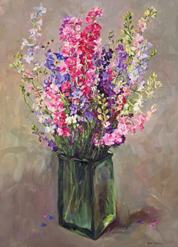 Larkspur - blank greetings card by Anne Cotterill