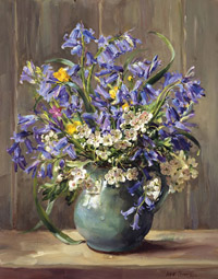 Bluebells reproduction painting by Anne Cotterill