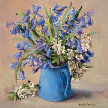 Blank or birthday card of bluebells by Anne Cotterill