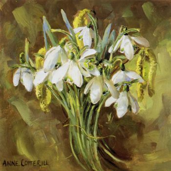 Little bunch of snowdrops. Blank greetings card by Anne Cotterill D-0011
