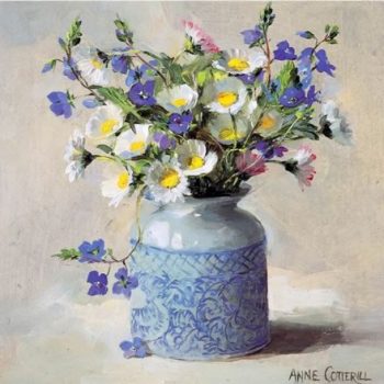C-0005 Daisies with Speedwell greetings card by Anne Cotterill