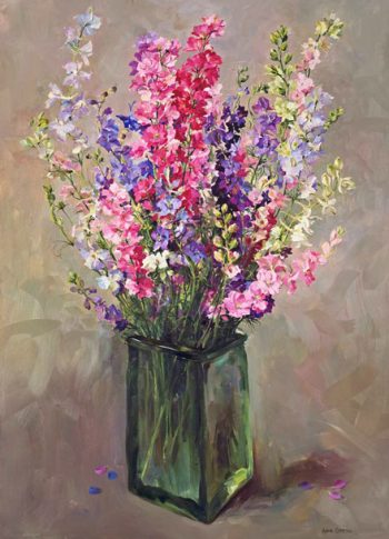 Larkspur greetings card by Anne Cotterill