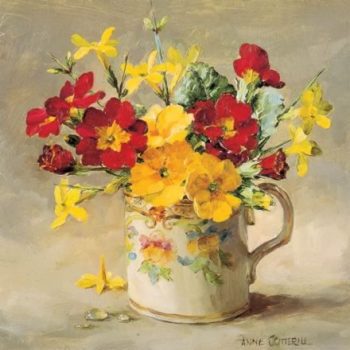 C-0009 Primulas and Jasmine greetings card by Anne Cotterill