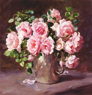 Roses in Silver Print by Anne Cotterill