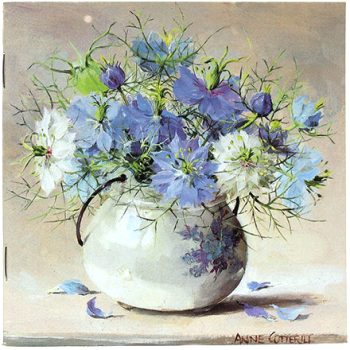 Notebook depicting Love in a mist (Nigella) by Anne Cotterill