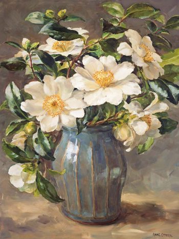 Greetings cards with white camellias by Anne Cotterill