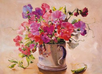 Sweet Peas in a China Mug - Card B-0040