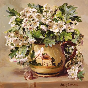 Hawthorn in a Torquay Pottery Jug - Card D-0047