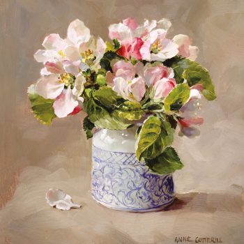 Apple Blossom in a Blue and White Vase - Card D-0048