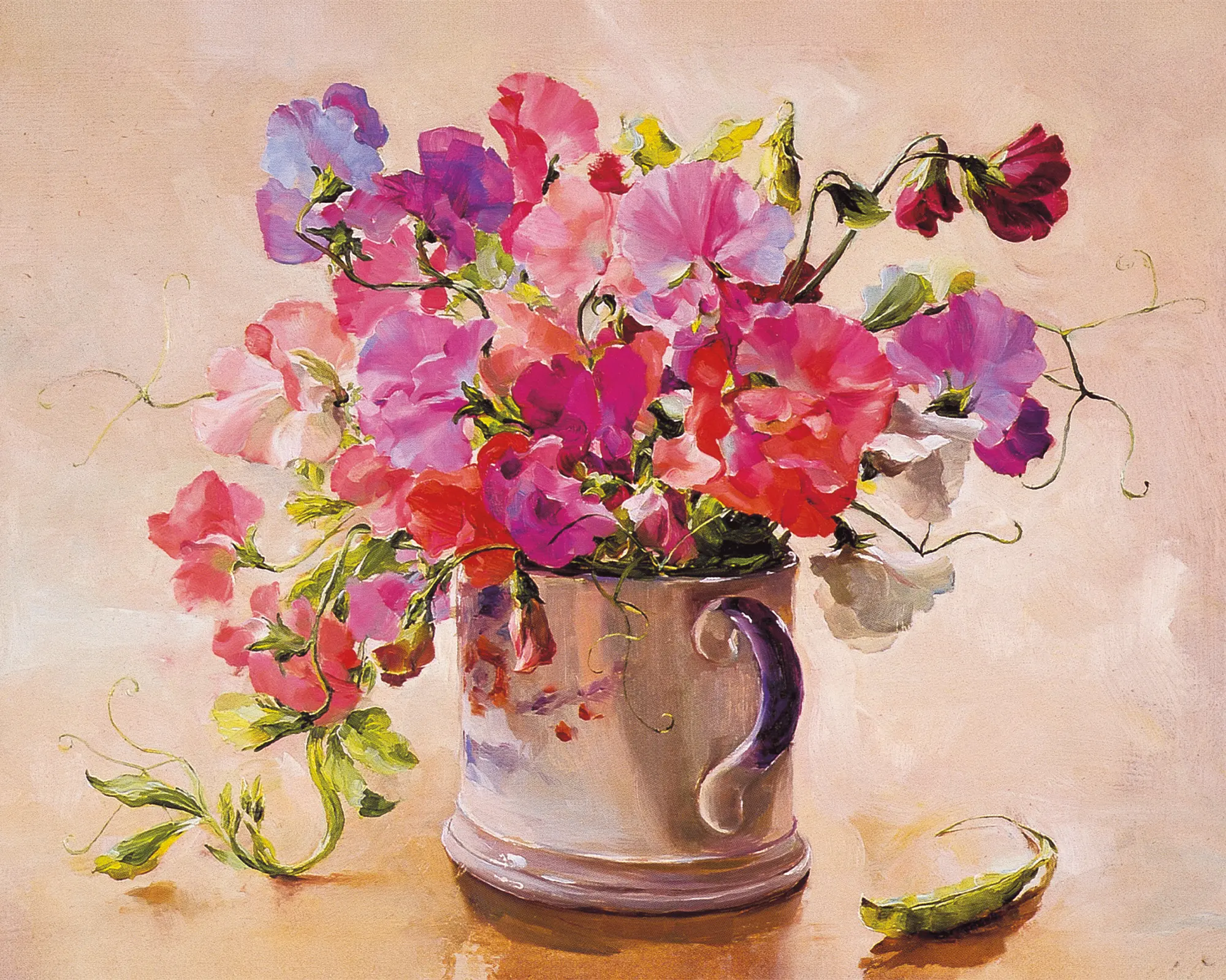 Sweet Peas Card by Anne Cotterill